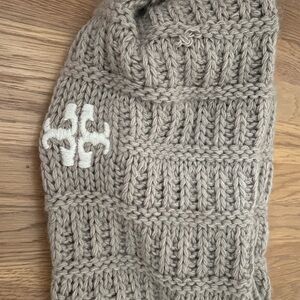 Gray Knit Beanie with Logo